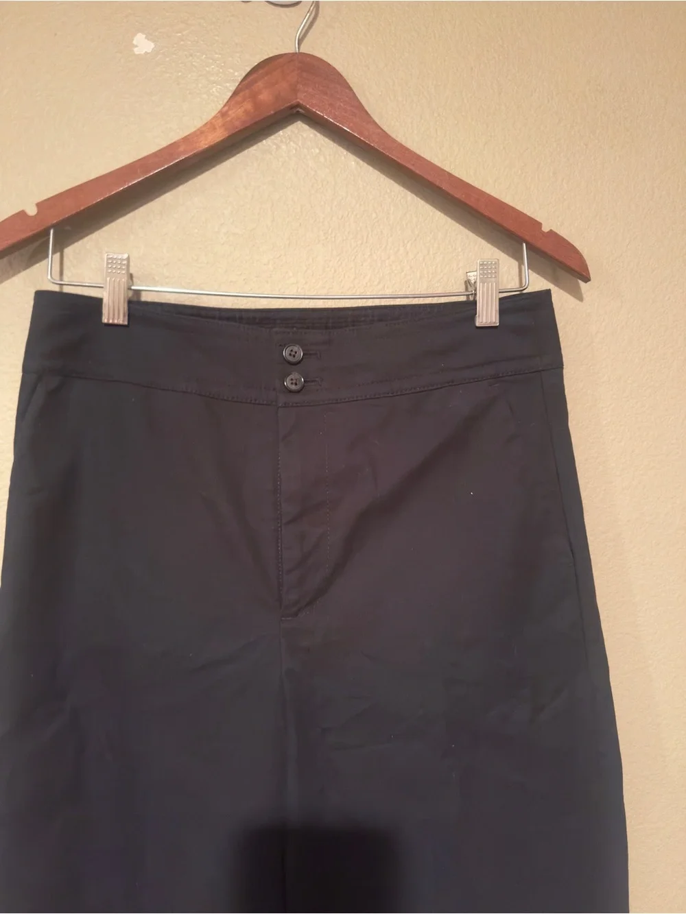 J.Crew Frankie Twill High Rise Wide Leg Trouser Pants Black Size 8